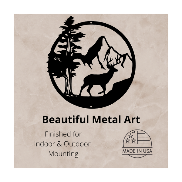 Buck in the Mountains - metal wall art