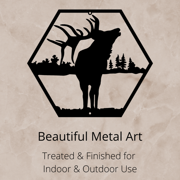 Bellowing Elk Metal Wall Art