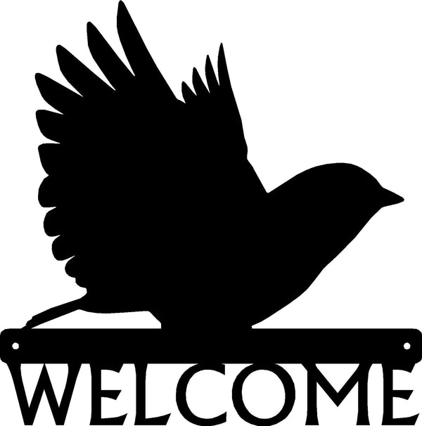 Bluebird Bird Welcome Sign